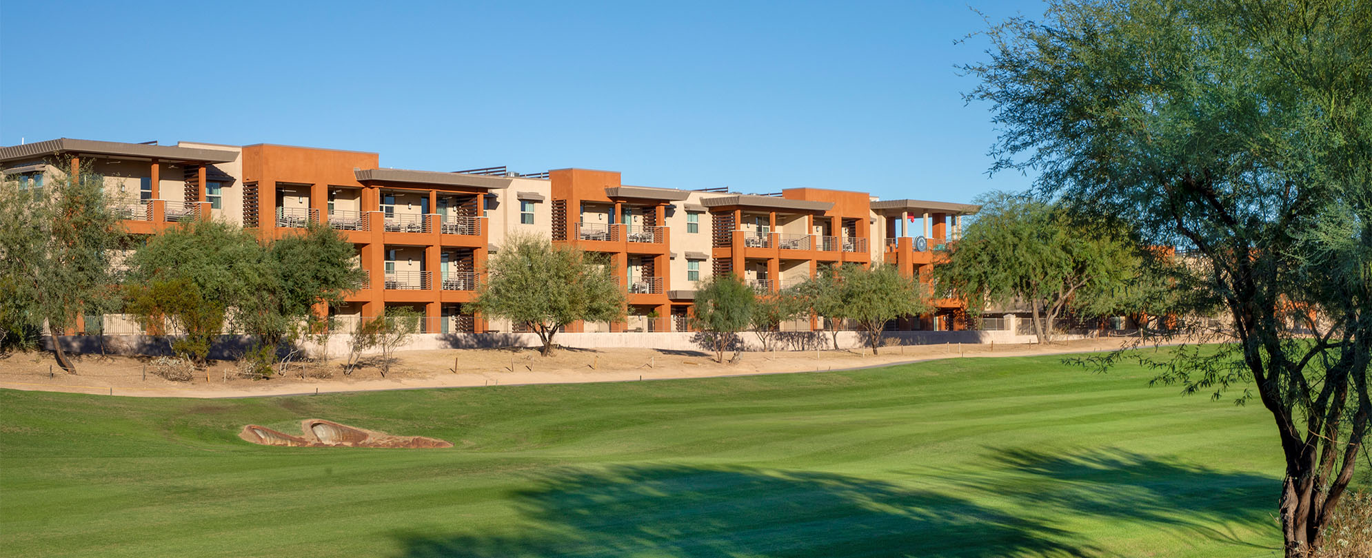 A golf course in front of WorldMark Scottsdale, a timeshare resort in Scottsdale, AZ.