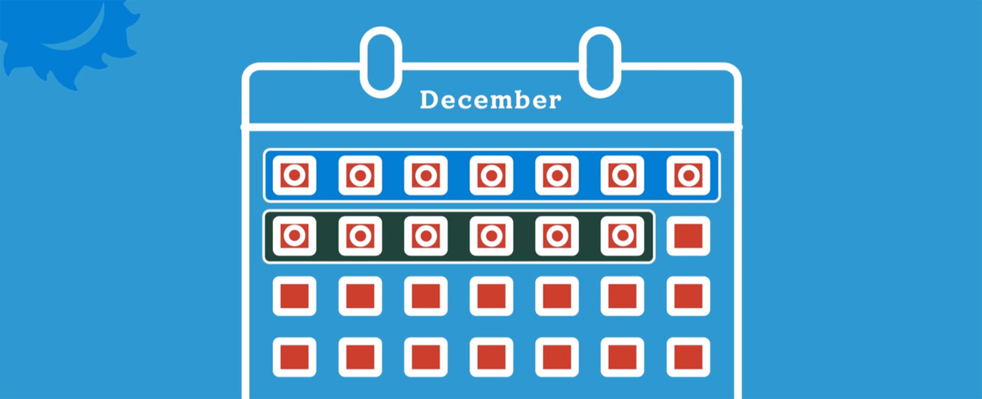 An illustration of a calendar showing WorldMark grouped reservations.